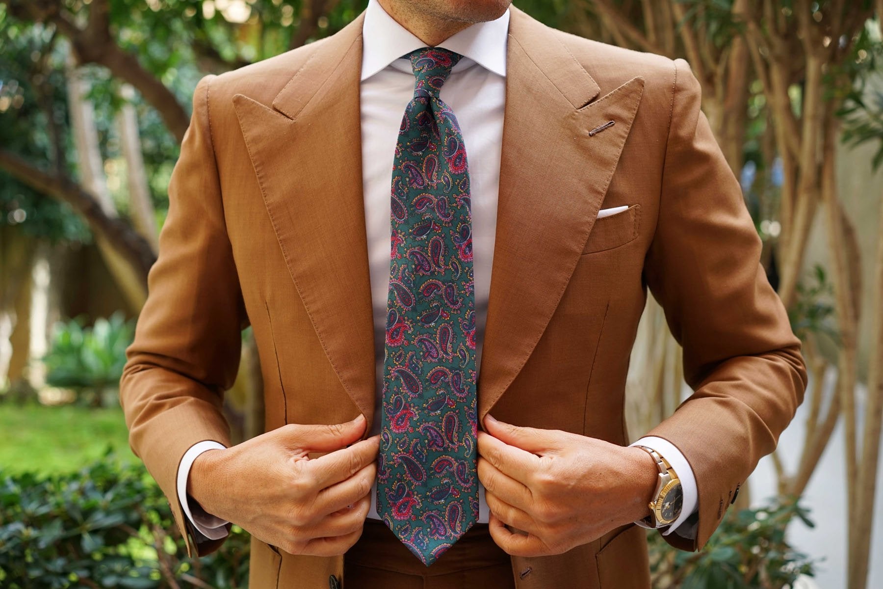 Hunter Green Isfahan Paisley Necktie