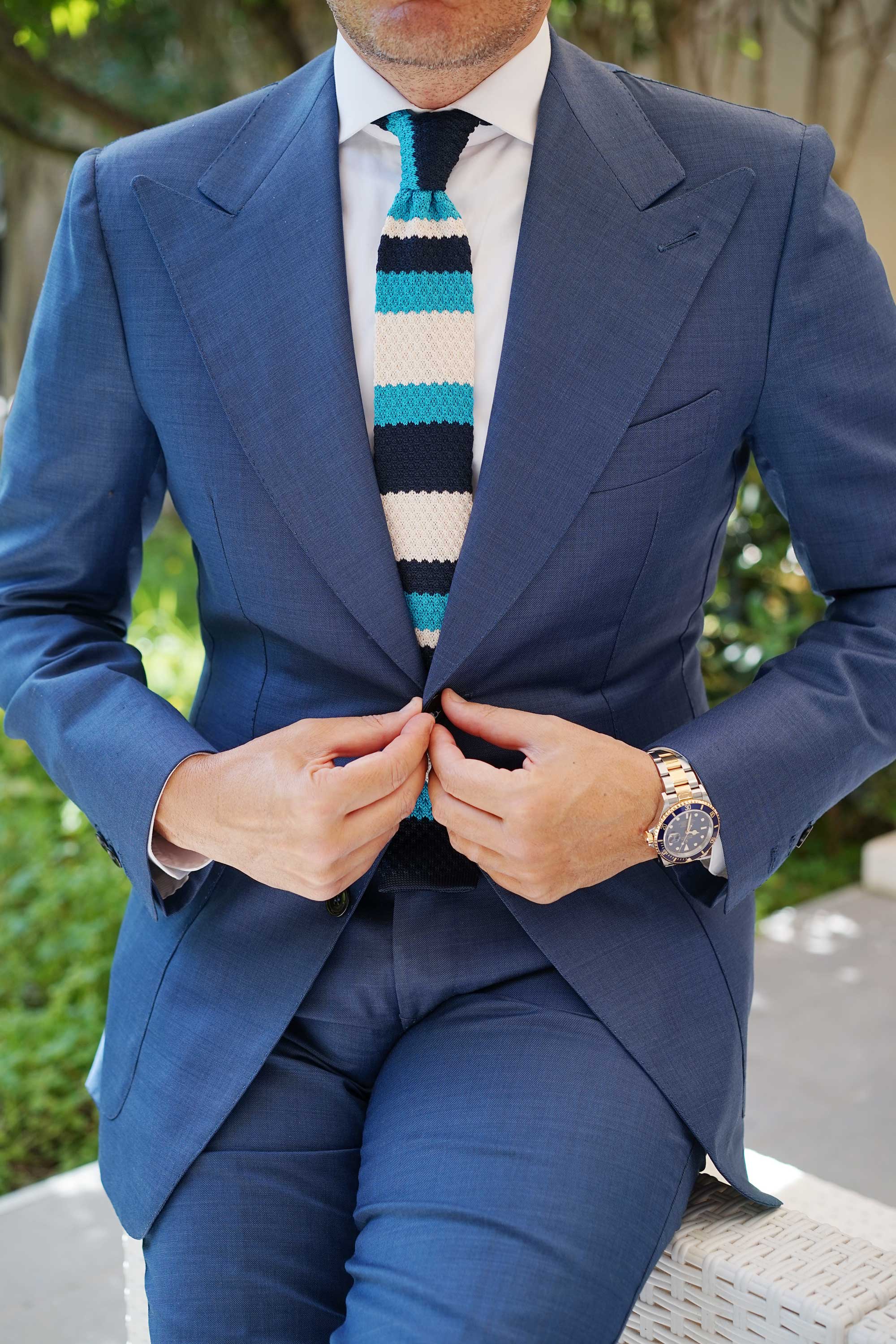 Sinatra Blue Knitted Tie