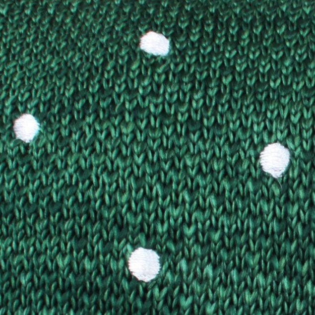 Chambray Green Polka Dot Knitted Tie