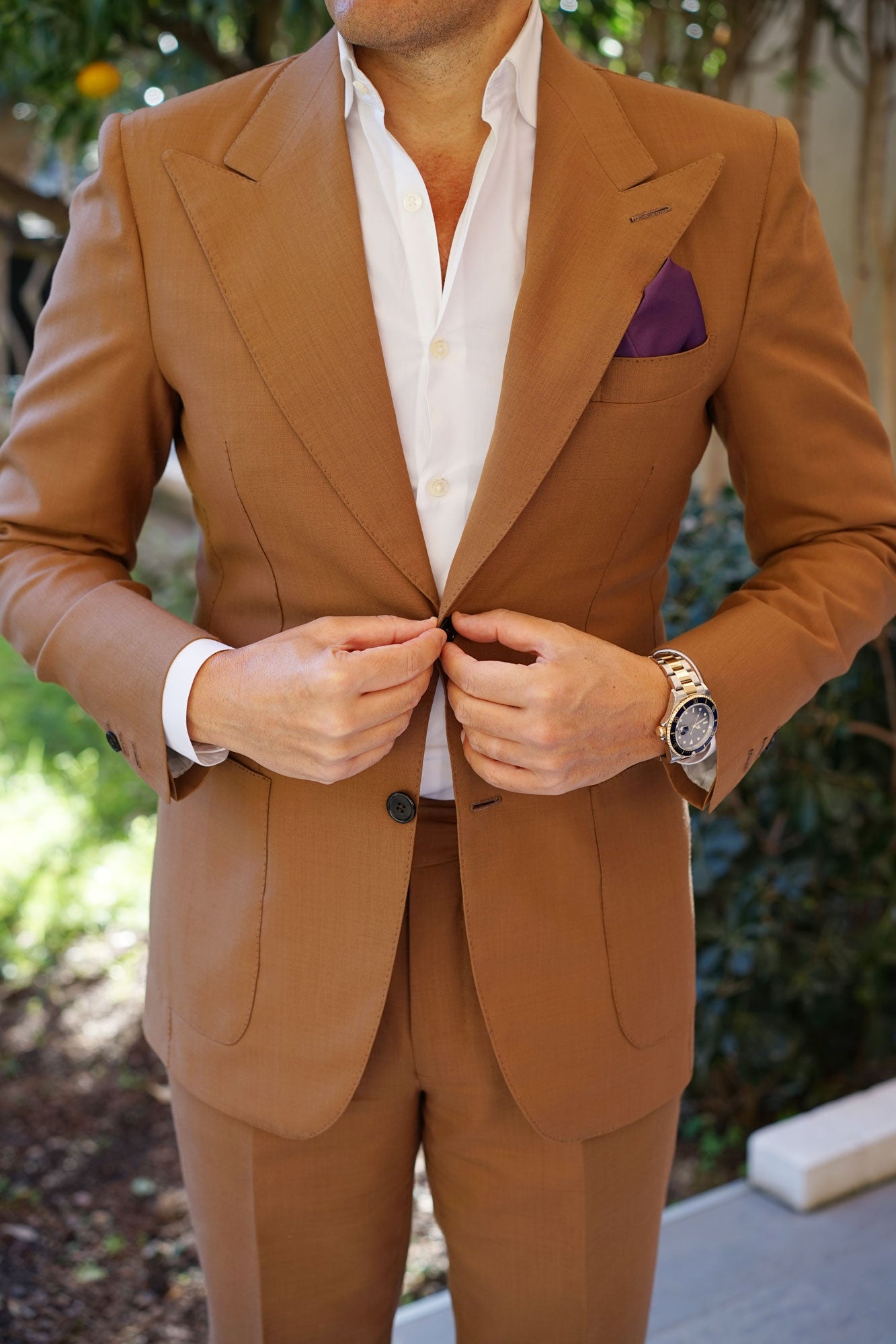 Aubergine Purple Satin Pocket Square