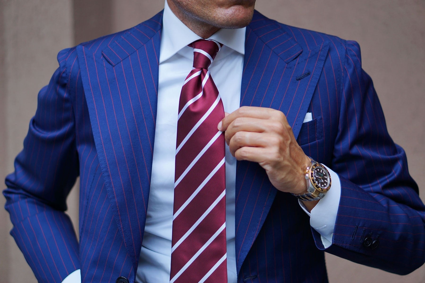 Royal Burgundy Striped Necktie