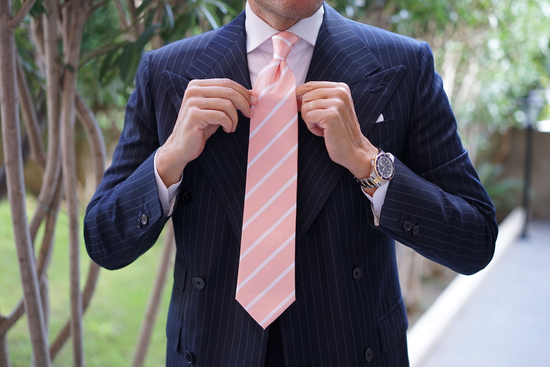 Peach Striped Necktie