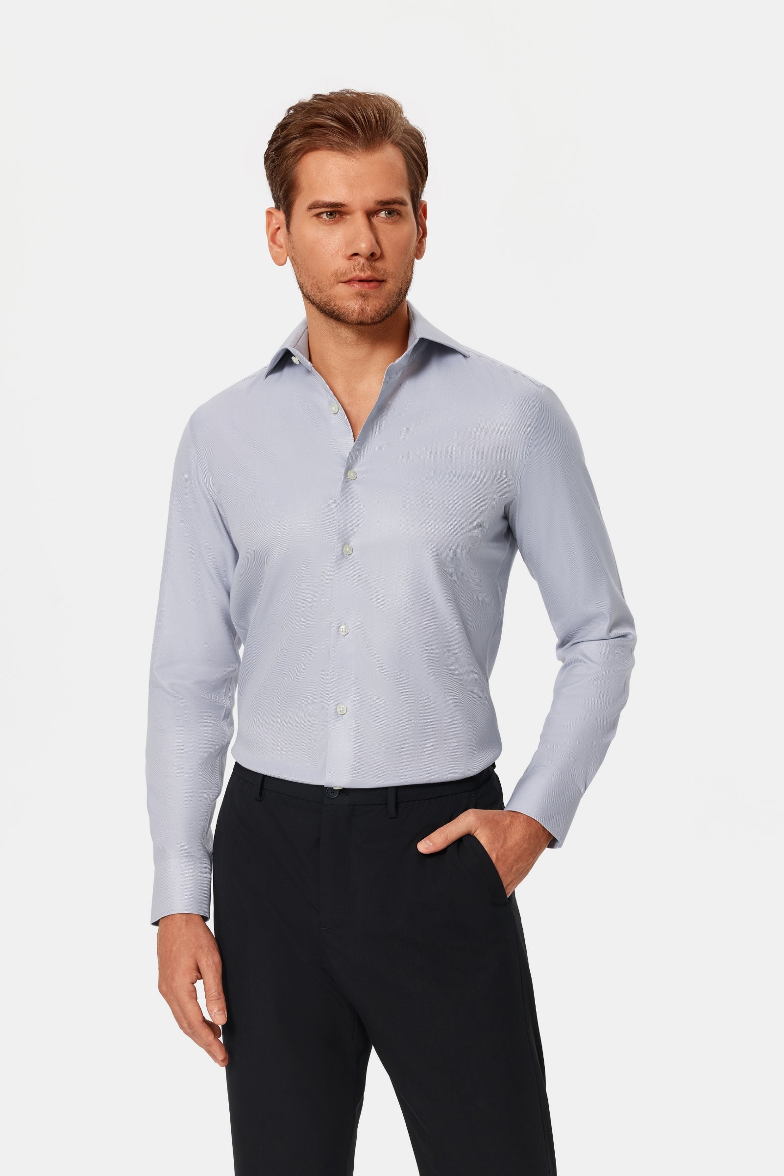 Riskin Light Blue Lucious Non-Iron Shirt