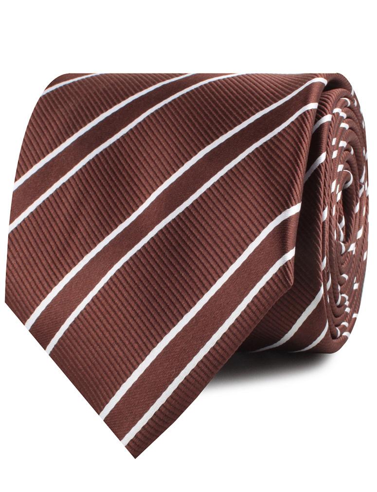 Chocolate Brown Double Stripe Necktie