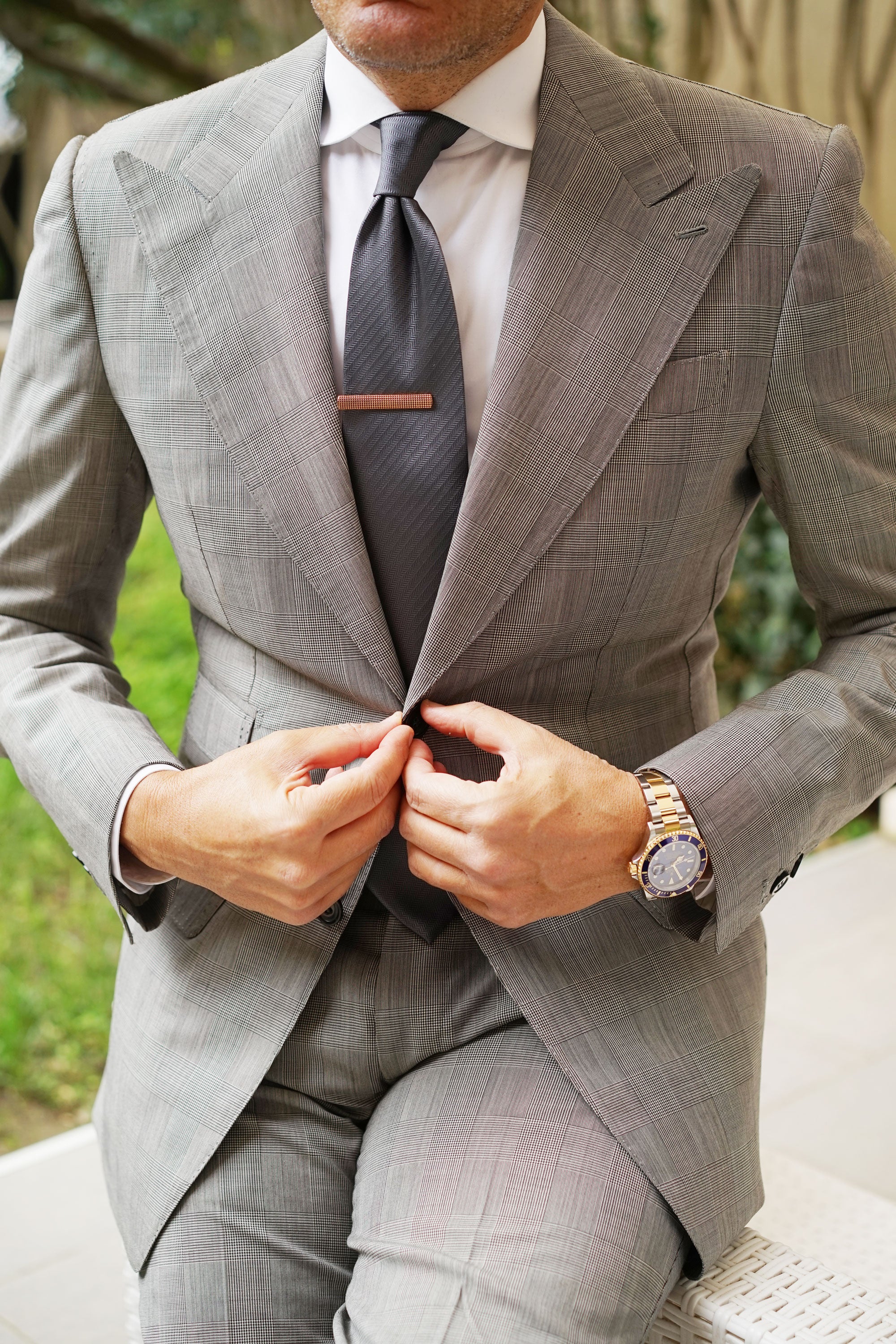 Rose Gold Stippled Tie Bar