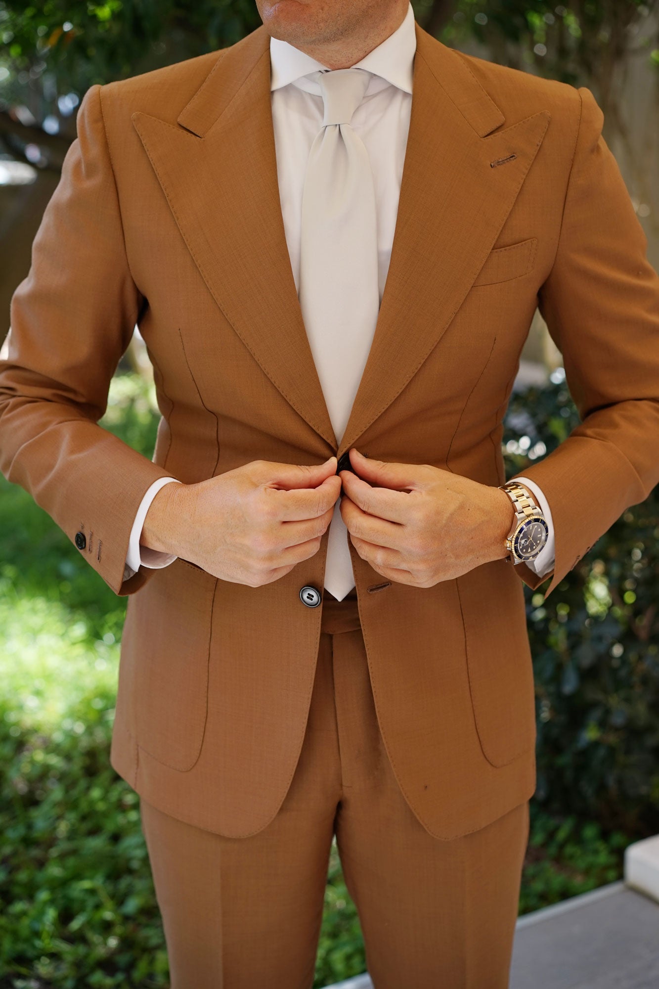 Light Grey Satin Necktie