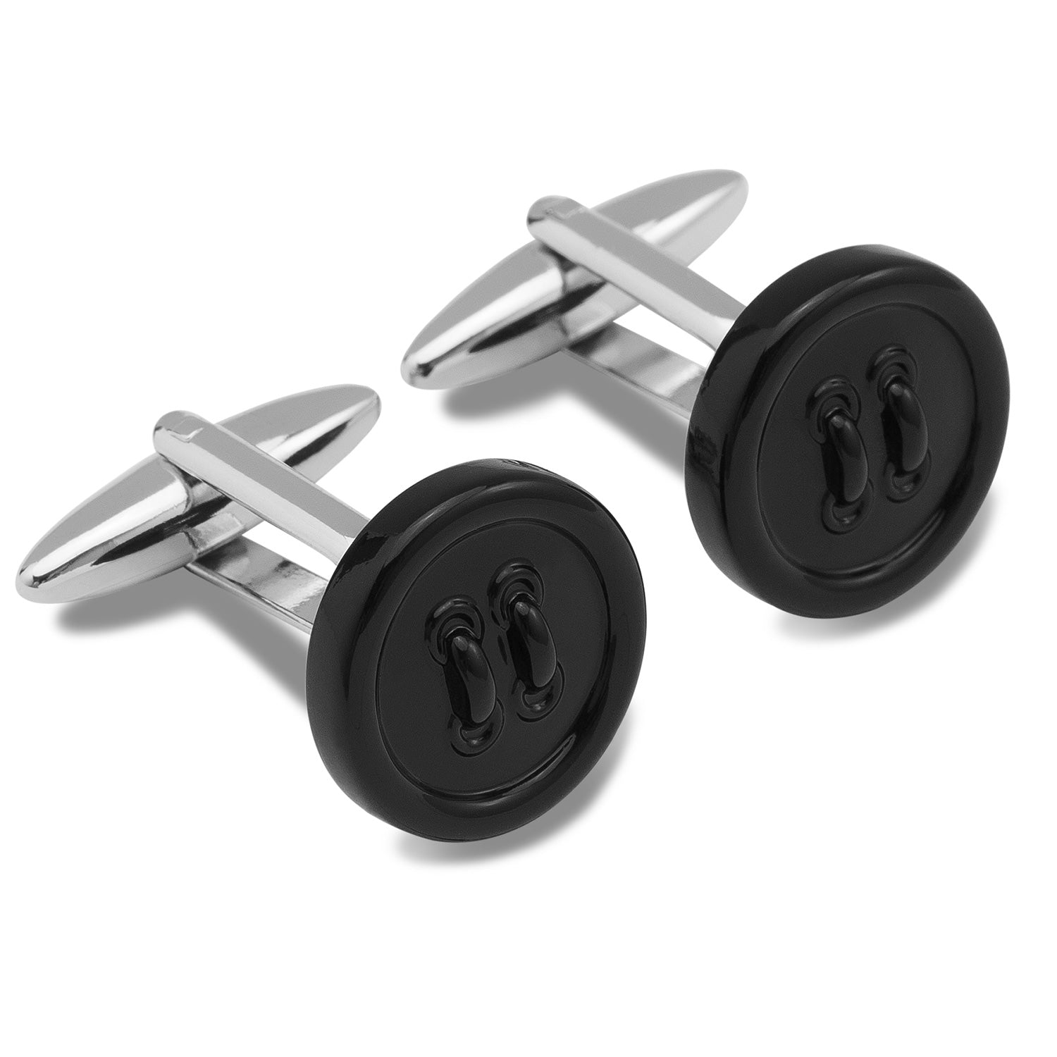 Fincher Button Black Cufflinks