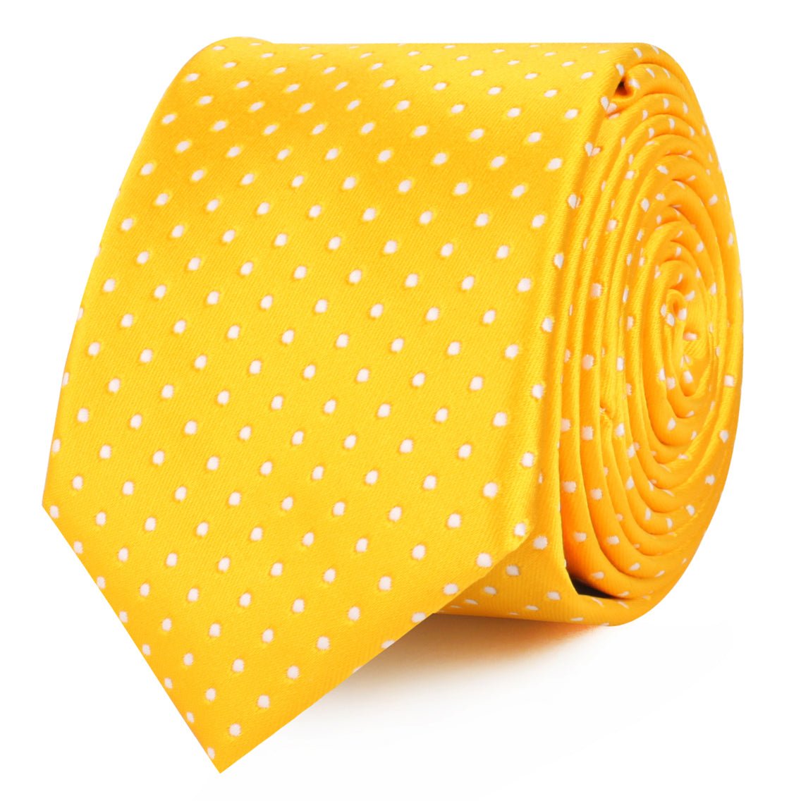 Yellow Mini Polka Dots Skinny Tie