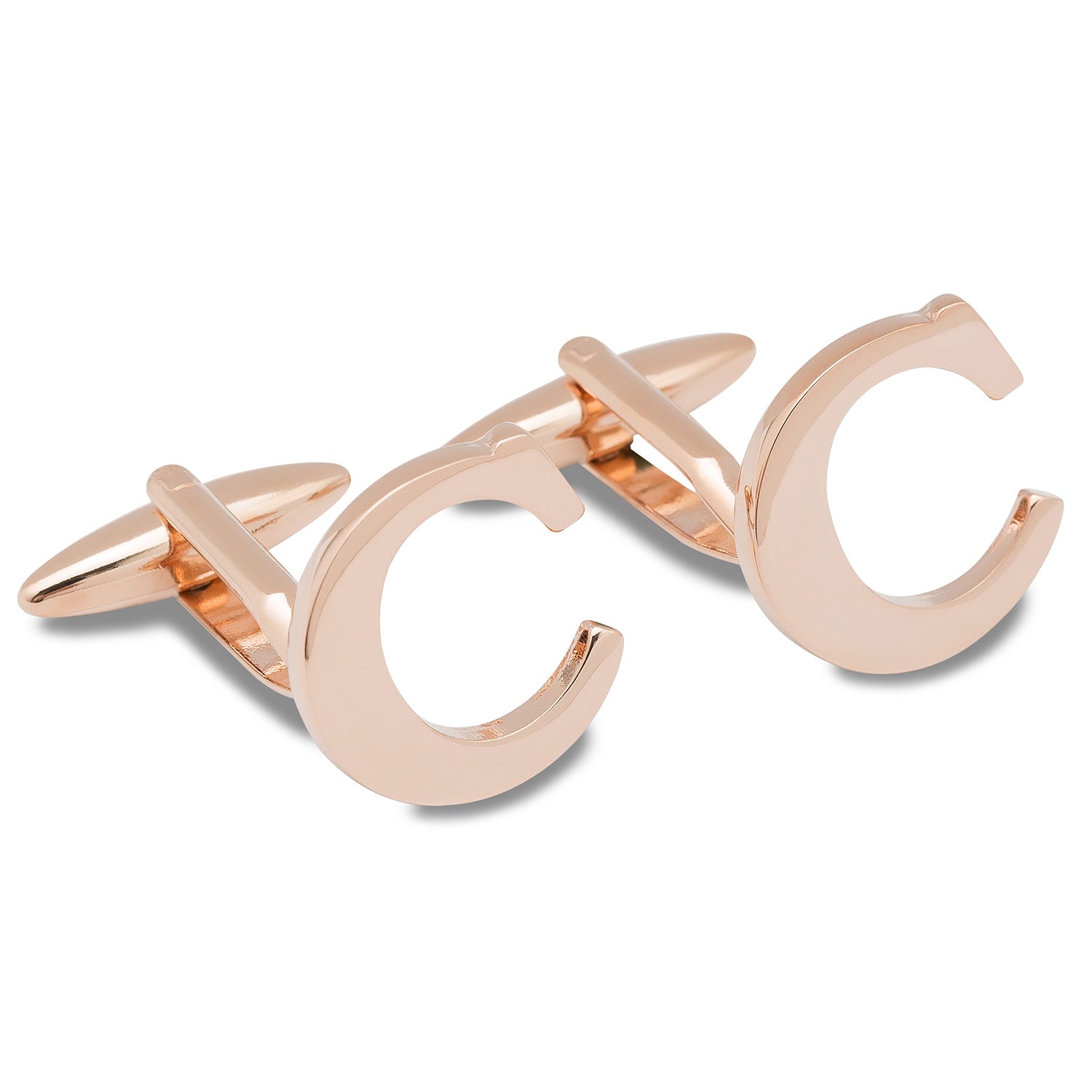 Rose Gold Letter C Cufflinks