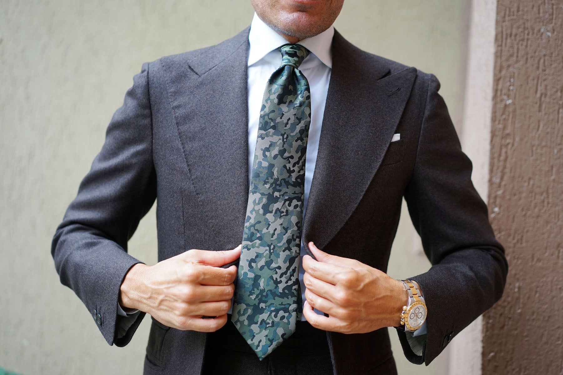 Camouflage Army Green Tie