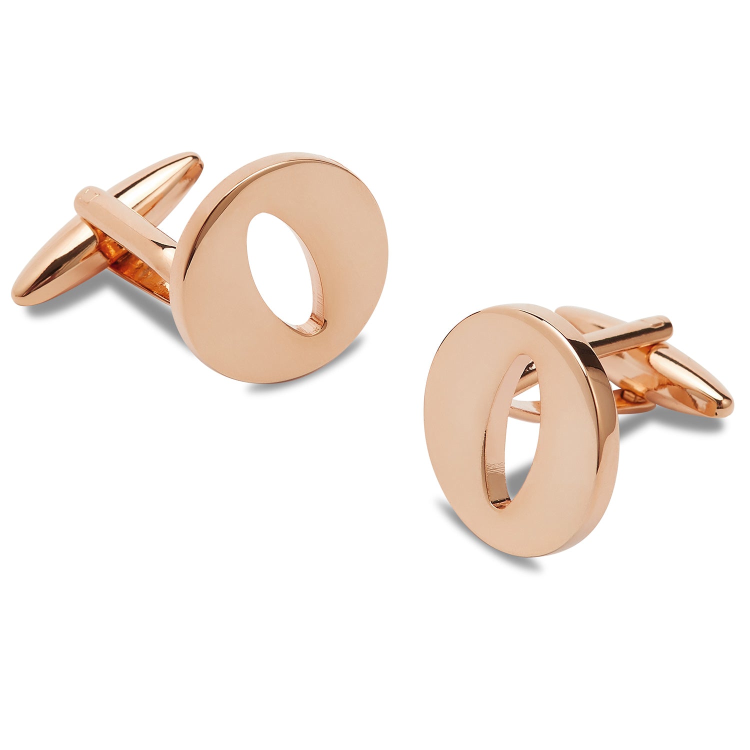 Rose Gold Letter O Cufflinks