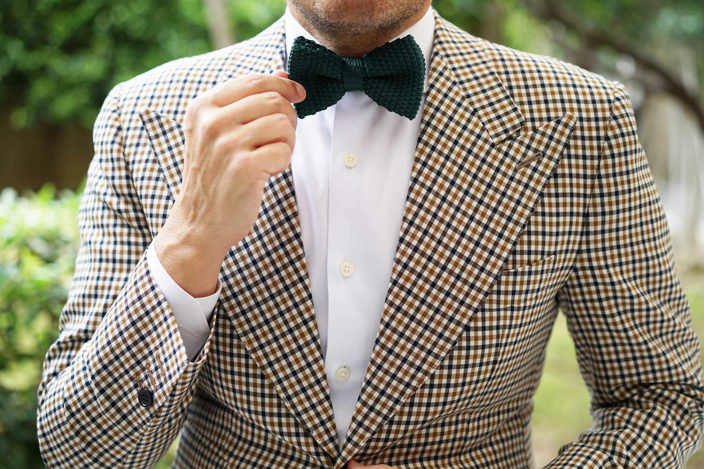 Dark Green Knitted Bow Tie