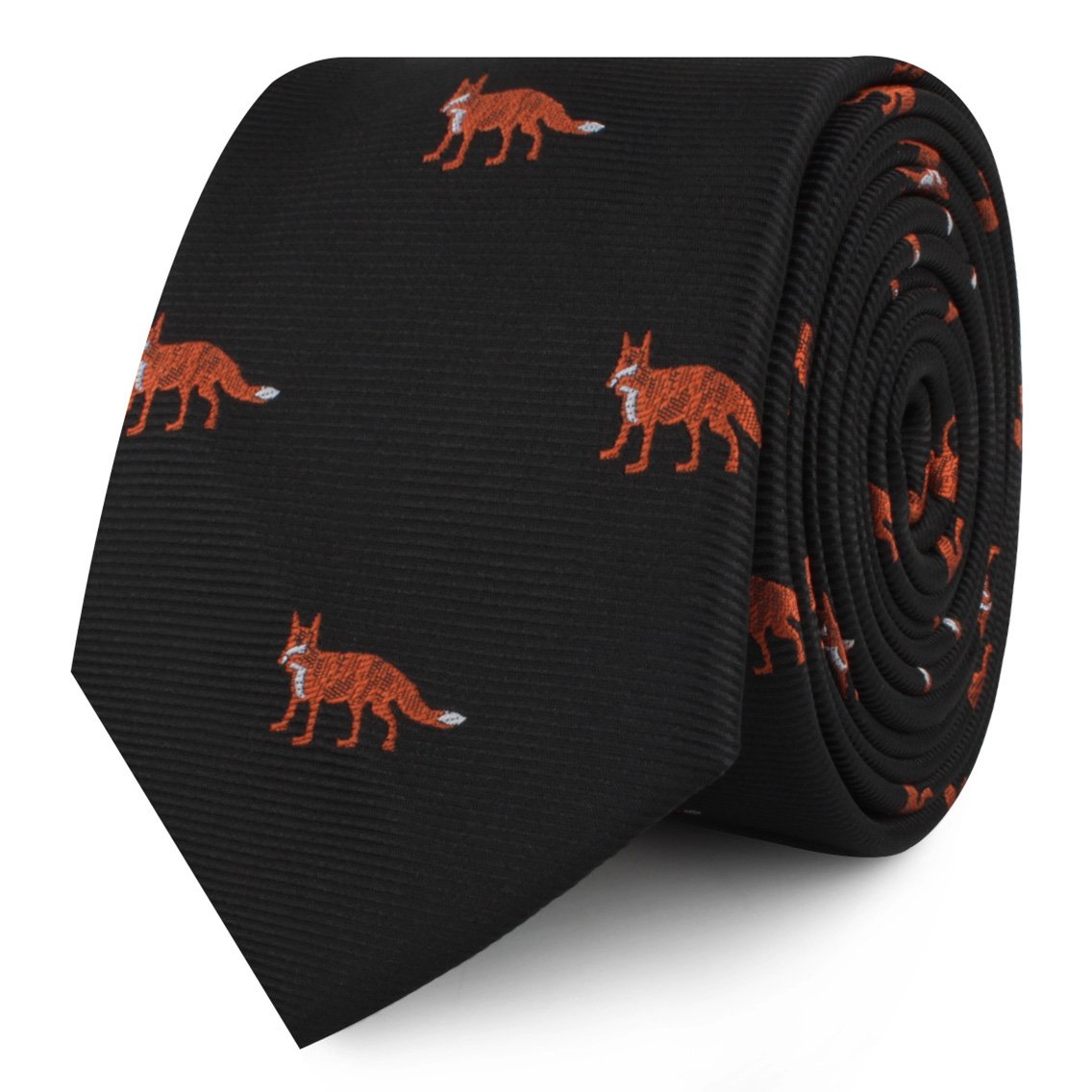 Japanese Ezo Red Fox Skinny Tie