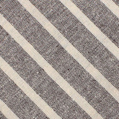 Mersin Brown Stripe Chalk Linen Diamond Self Bow Tie