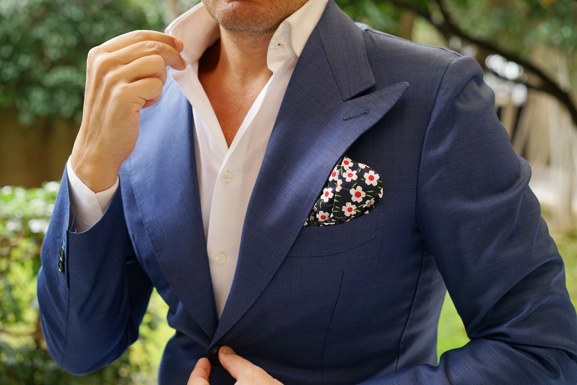 Fijian Midnight Floral Pocket Square