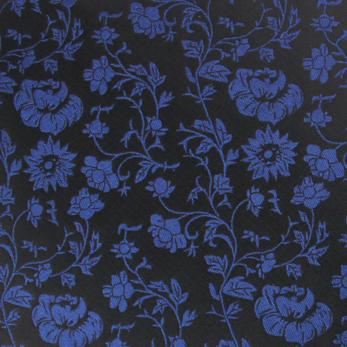 Fabric Swatch (Y003) - Navy Blue on Black Vine Floral