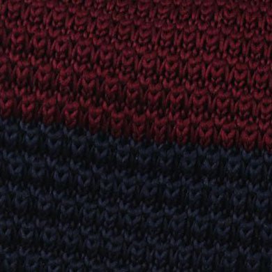 Lemmon Navy Blue & Maroon Striped Knitted Tie