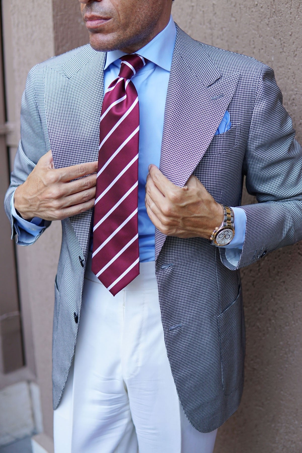 Royal Burgundy Striped Necktie