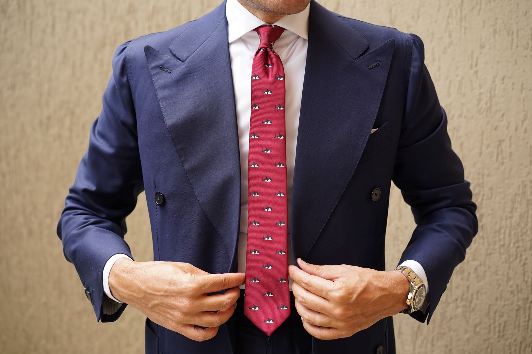 Burgundy Minke Whale Skinny Tie