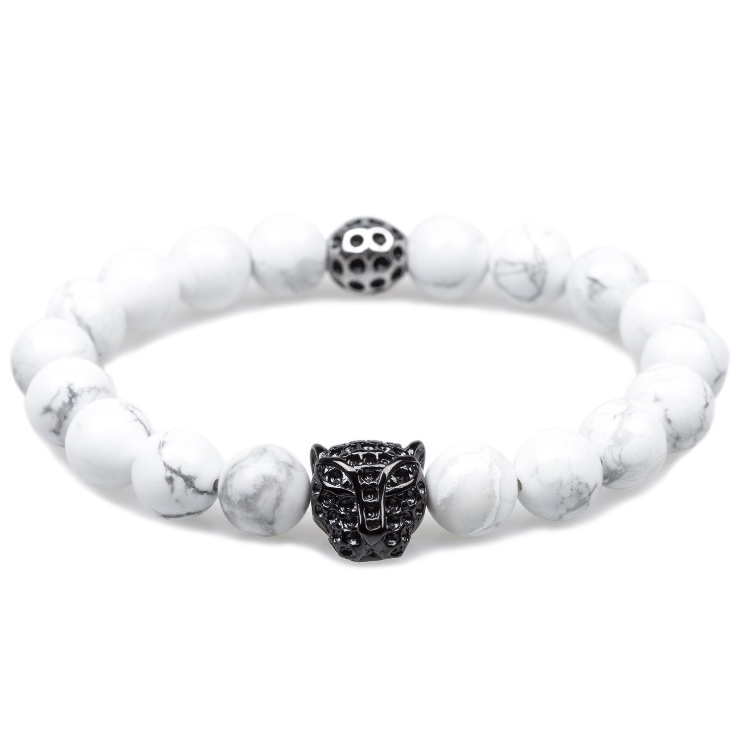 Panther White Howlite Bracelet