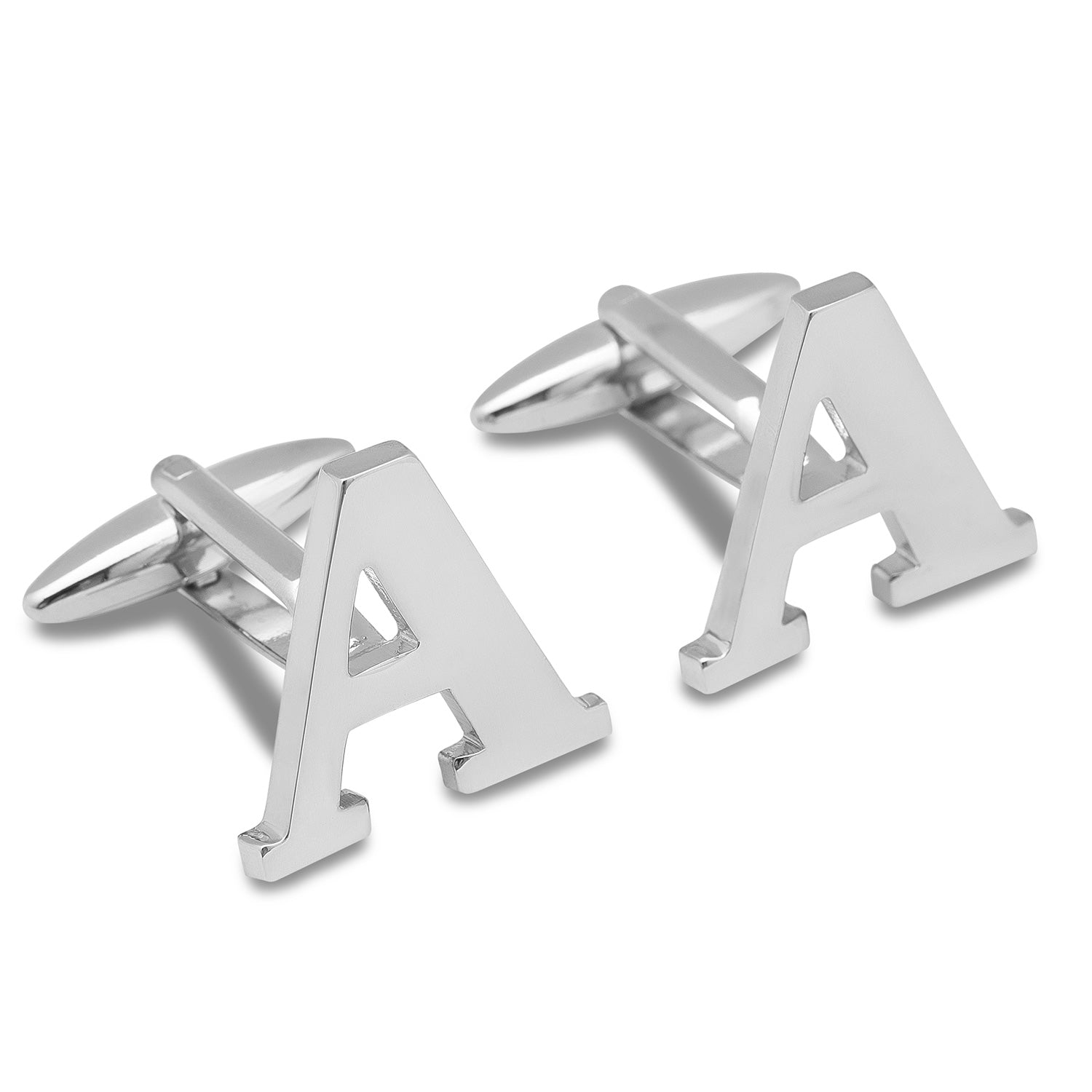 Letter A Silver Cufflinks