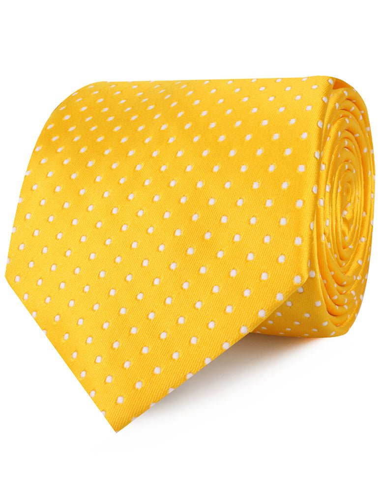 Yellow Mini Polka Dots Necktie