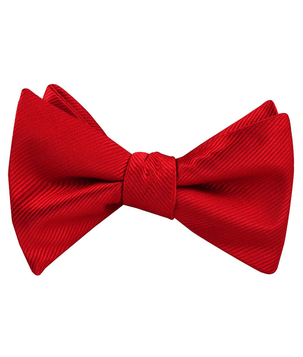 Red Cherry Twill Self Bow Tie