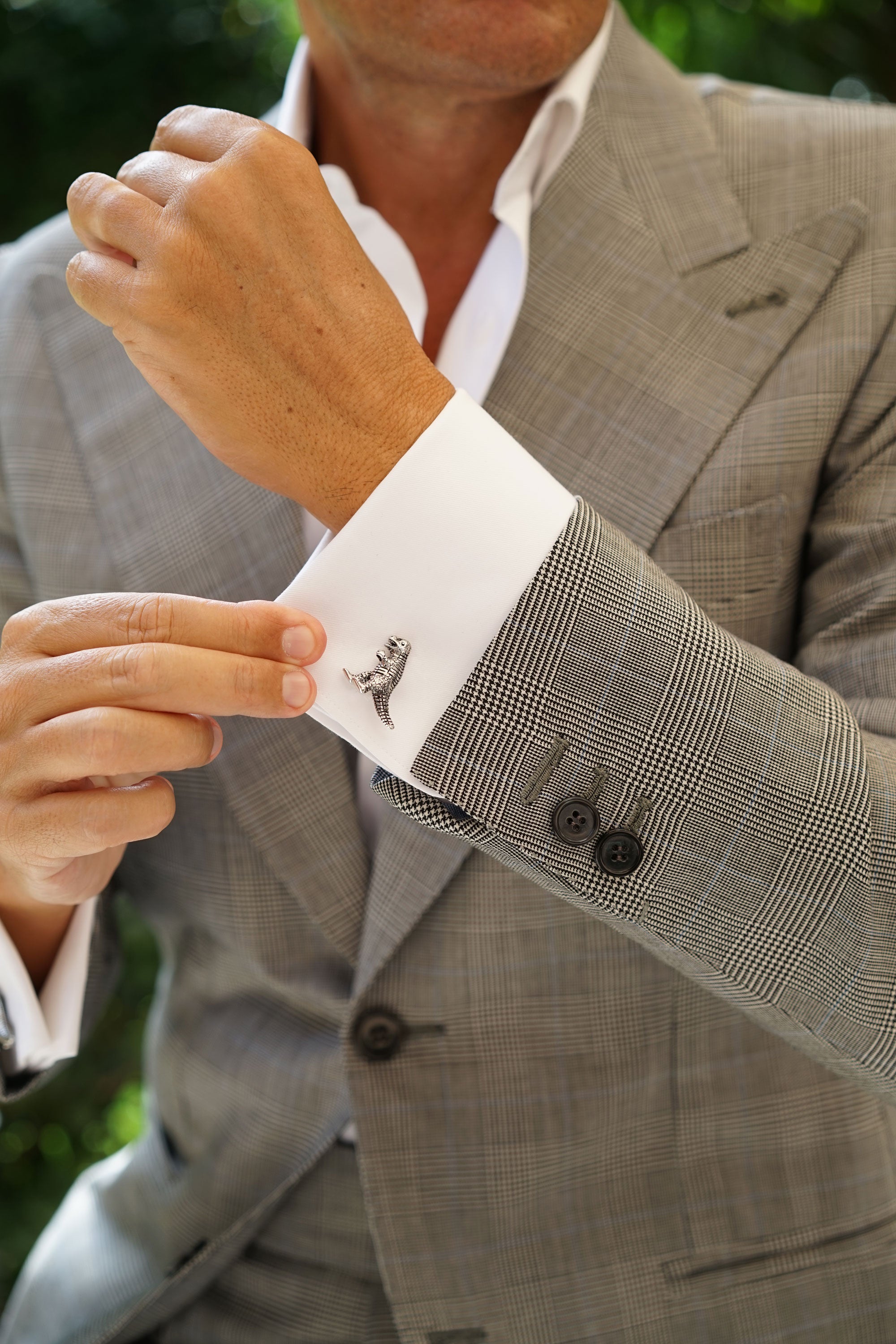 T-Rex Silver Cufflinks