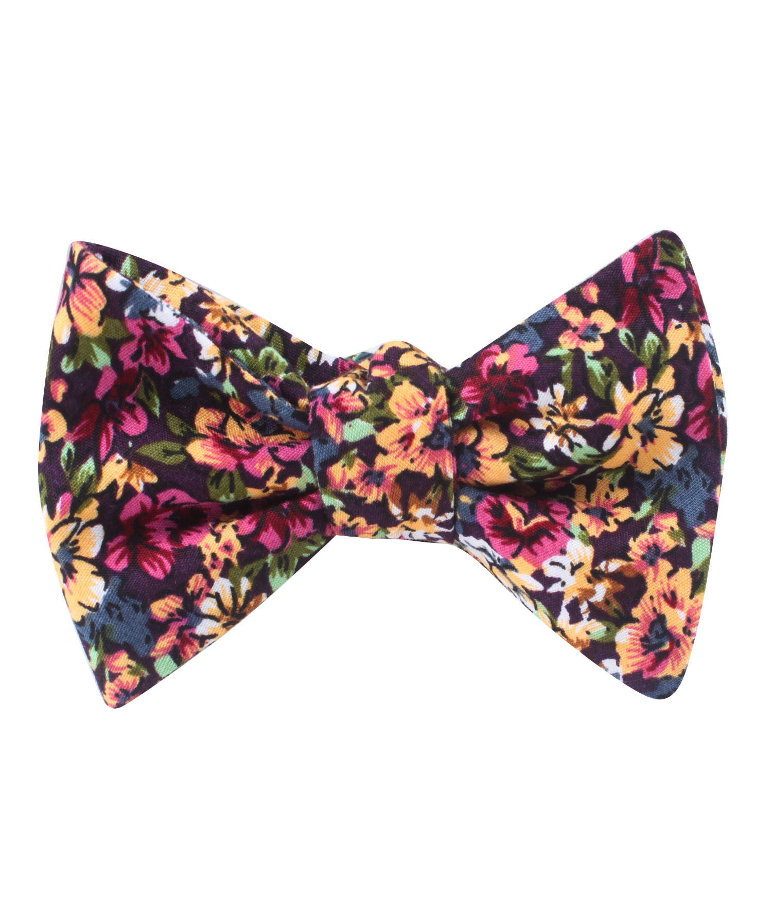 Orange Flowering Maple Self Bow Tie