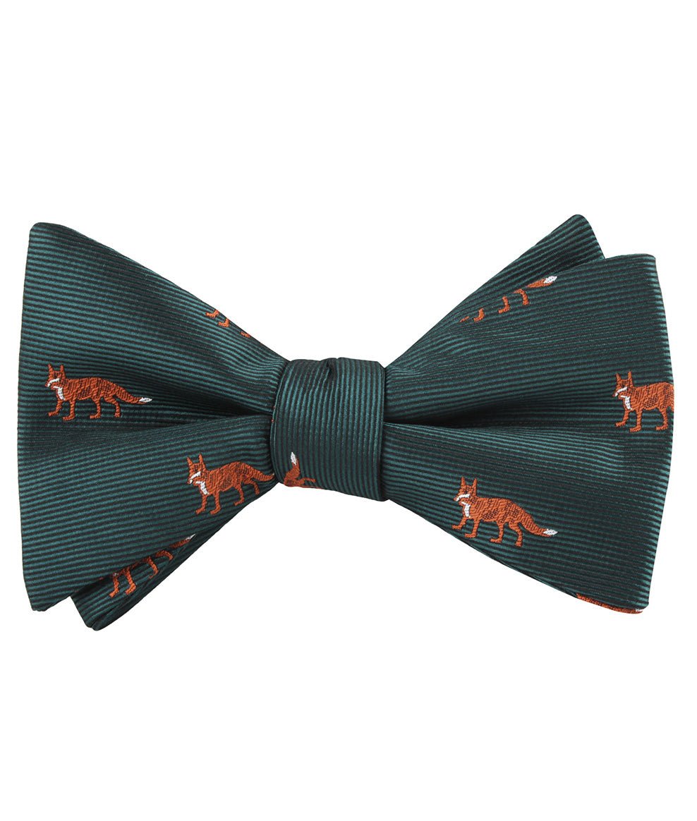 Culpeo Fox Dark Green Self Bow Tie