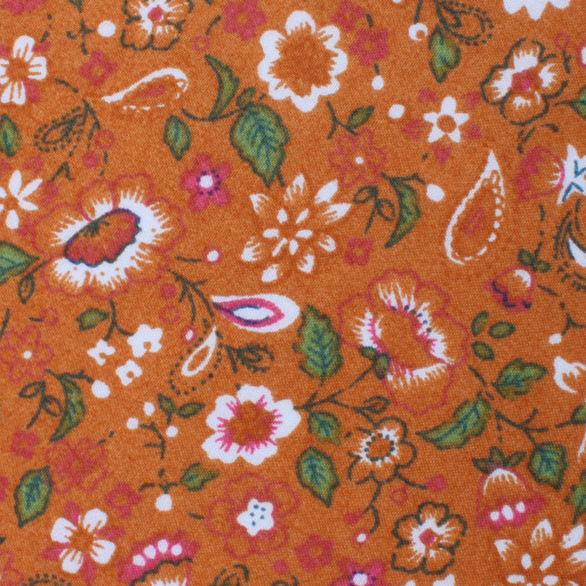 Fabric Swatch (Y271) - Terracotta Orange Floral