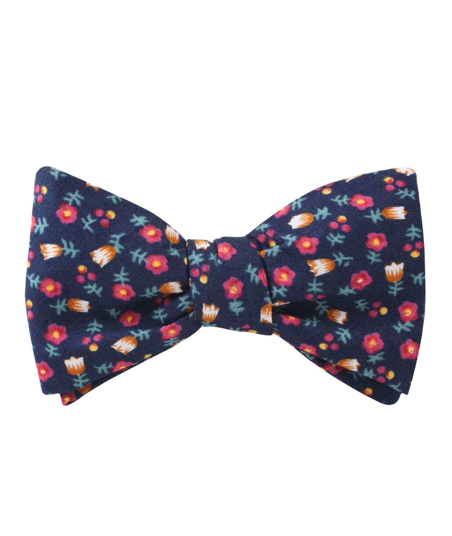 English Dahlias Floral Self Bow Tie