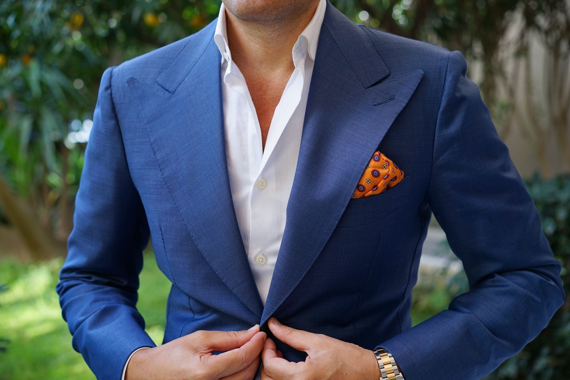 The Beer Baron of the Bronx Orange Wool Pocket Square