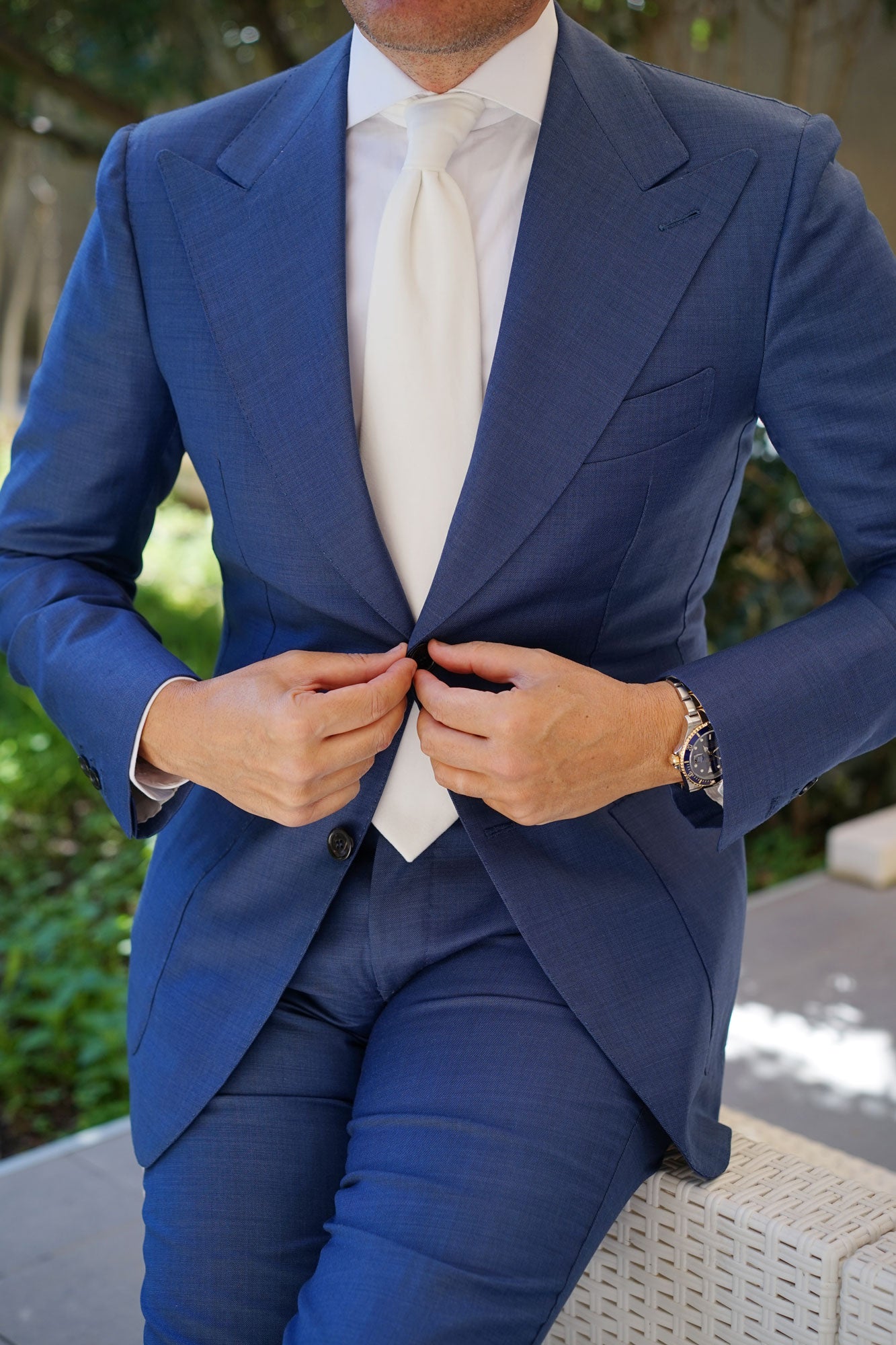 White Velvet Necktie