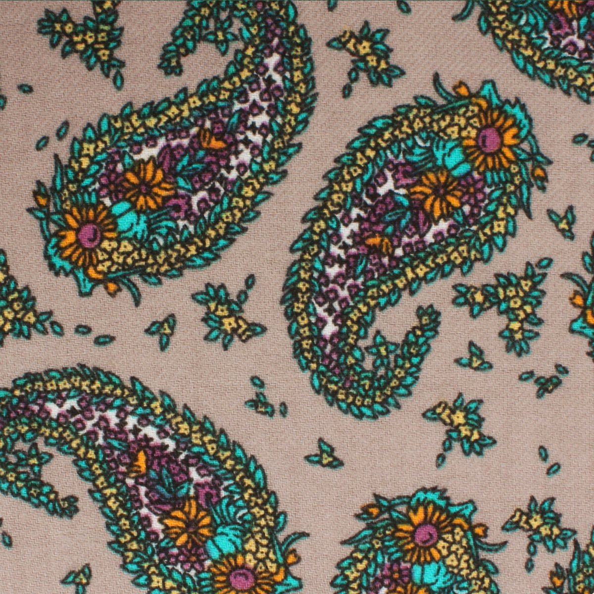 Bay of Kotor Light Brown Paisley Necktie