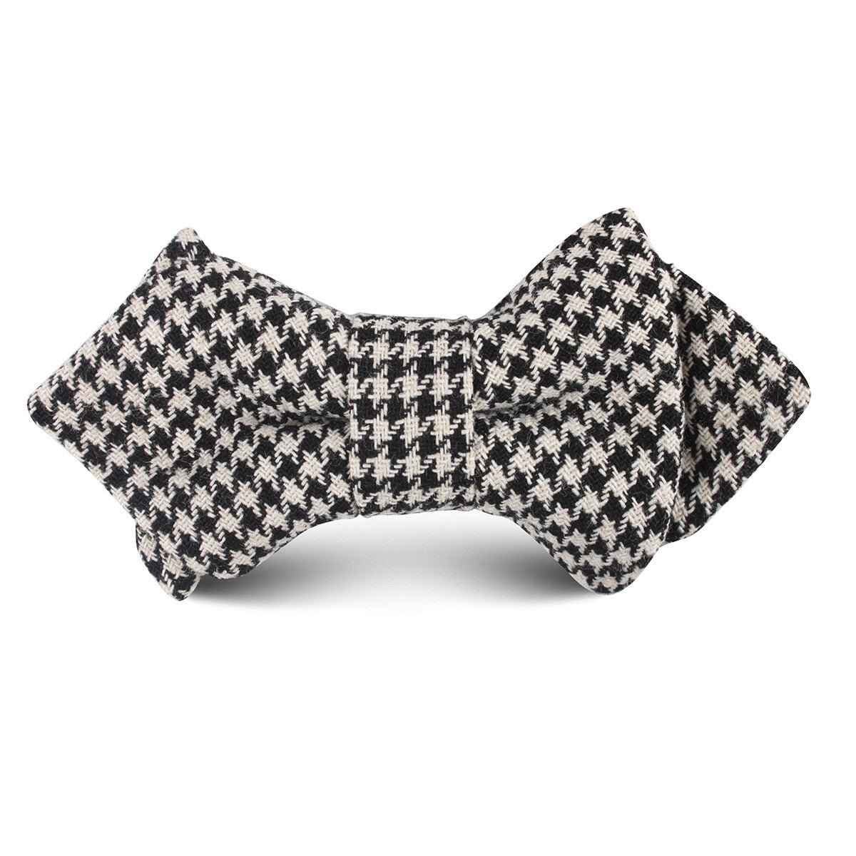 Black Houndstooth Spider Linen Kids Diamond Bow Tie