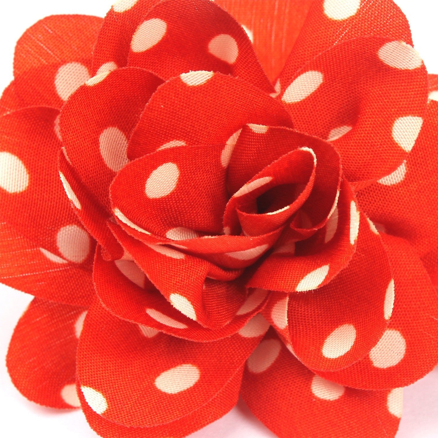 Arancione Orange Lapel Flower With White Polka Dots