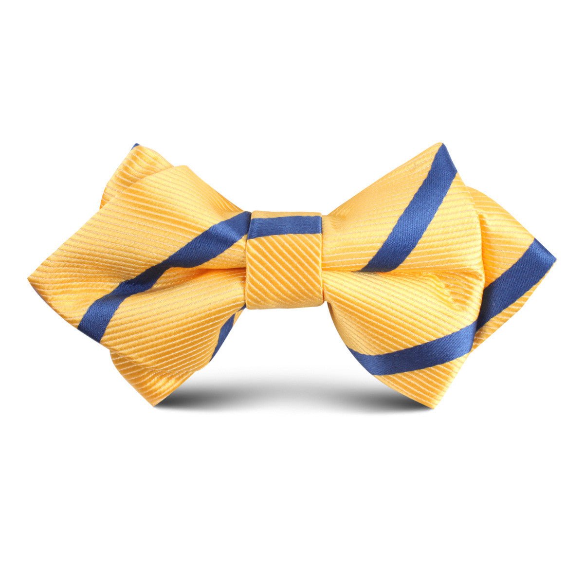 Yellow Pencil Stripe Kids Diamond Bow Tie