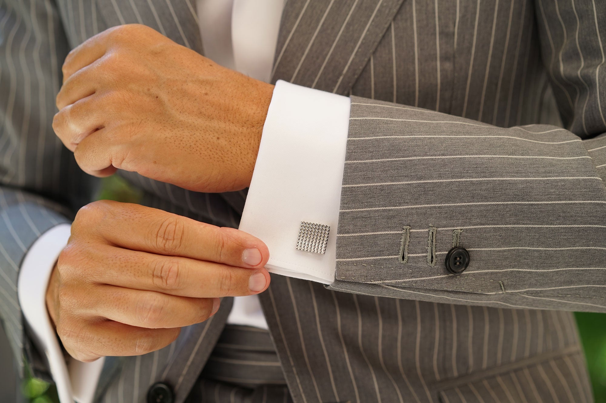 Square Large Studded Cufflinks