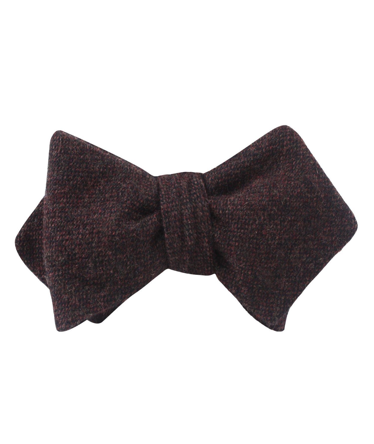 Rambouillet Donegal Brown Wool Diamond Self Bow Tie