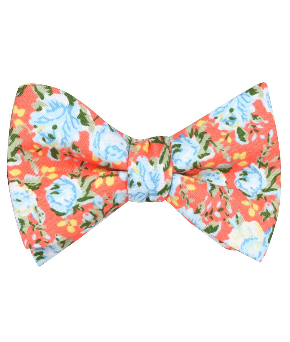 Cayman Island Floral Self Bow Tie