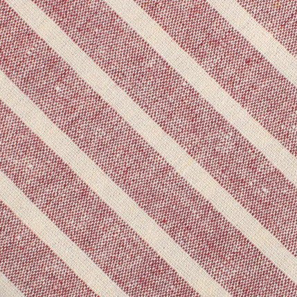 Turkish Delight Red Stripe Linen Self Bow Tie