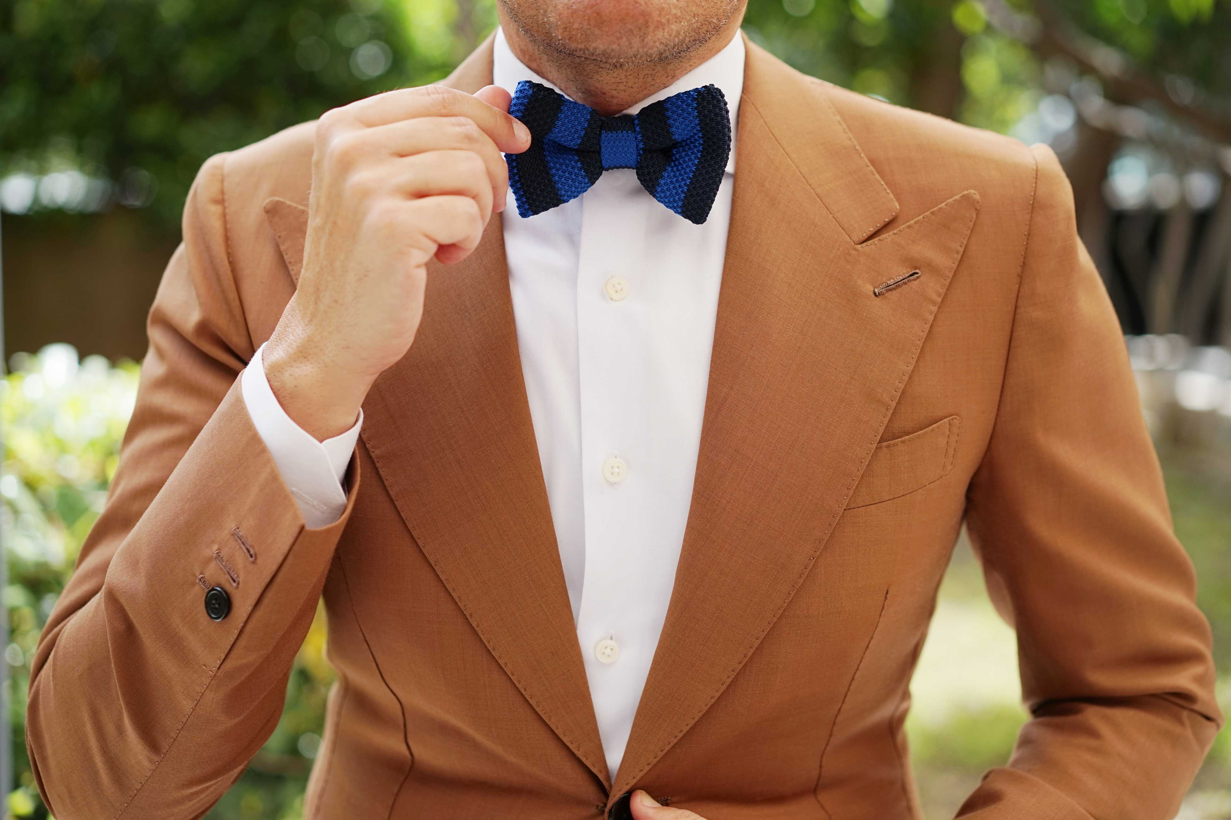 The Blue Fijian Knitted Bow Tie