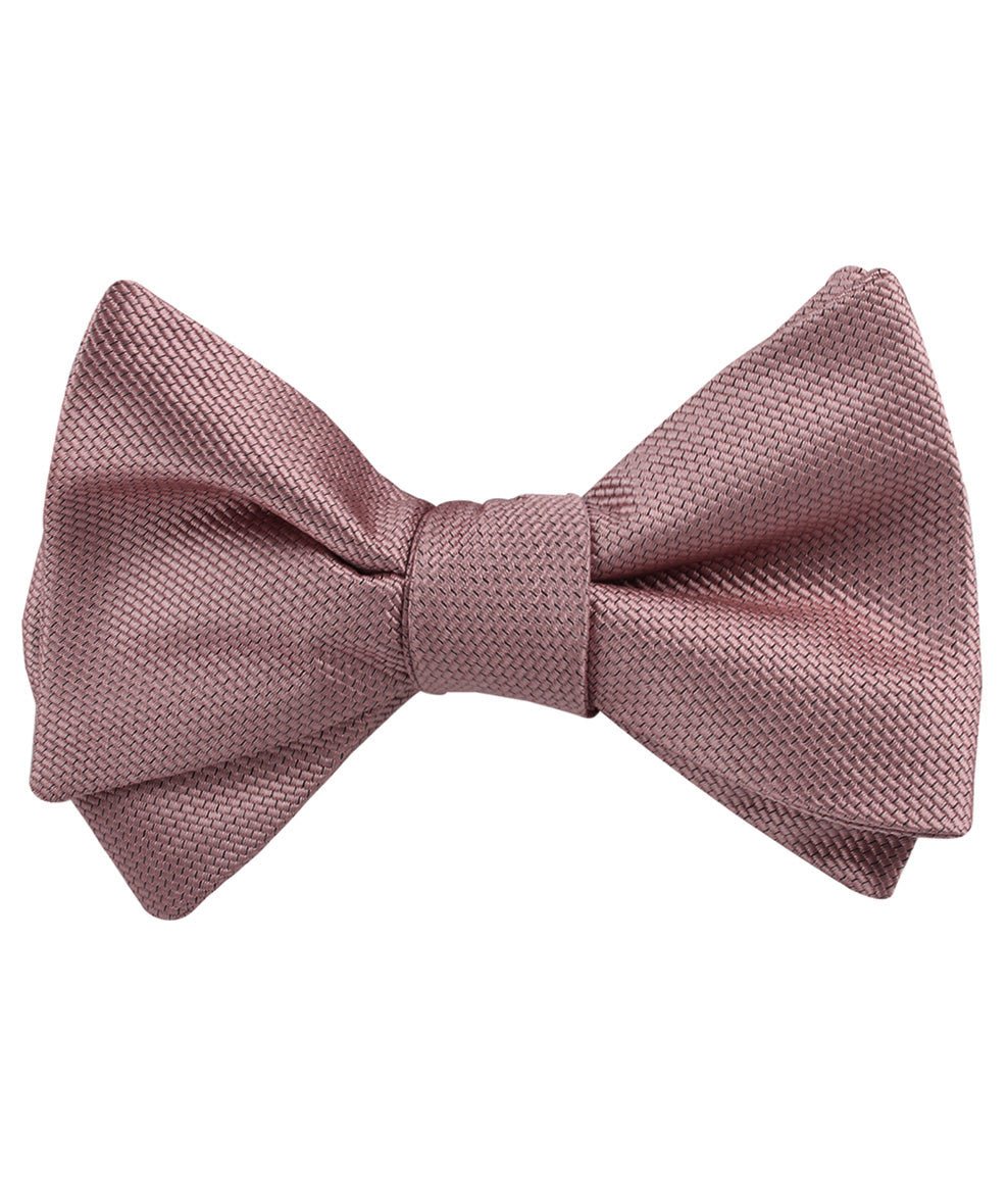 Dusty Mauve Quartz Weave Self Bow Tie