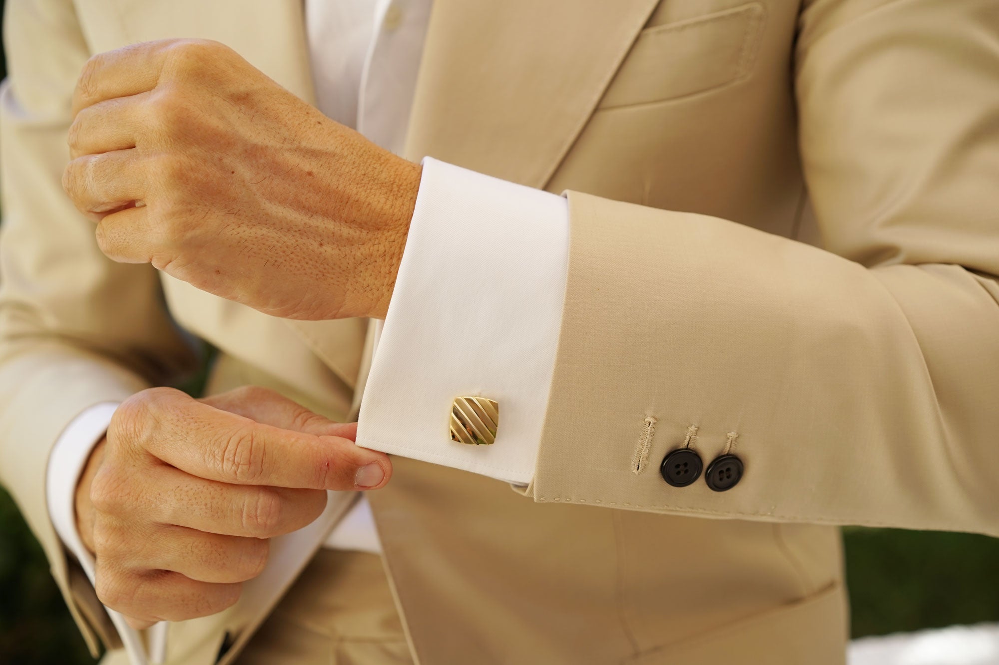 Great Khan Brushed Gold Cufflinks