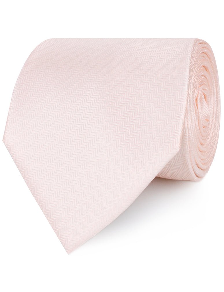 Blush Pink Herringbone Necktie