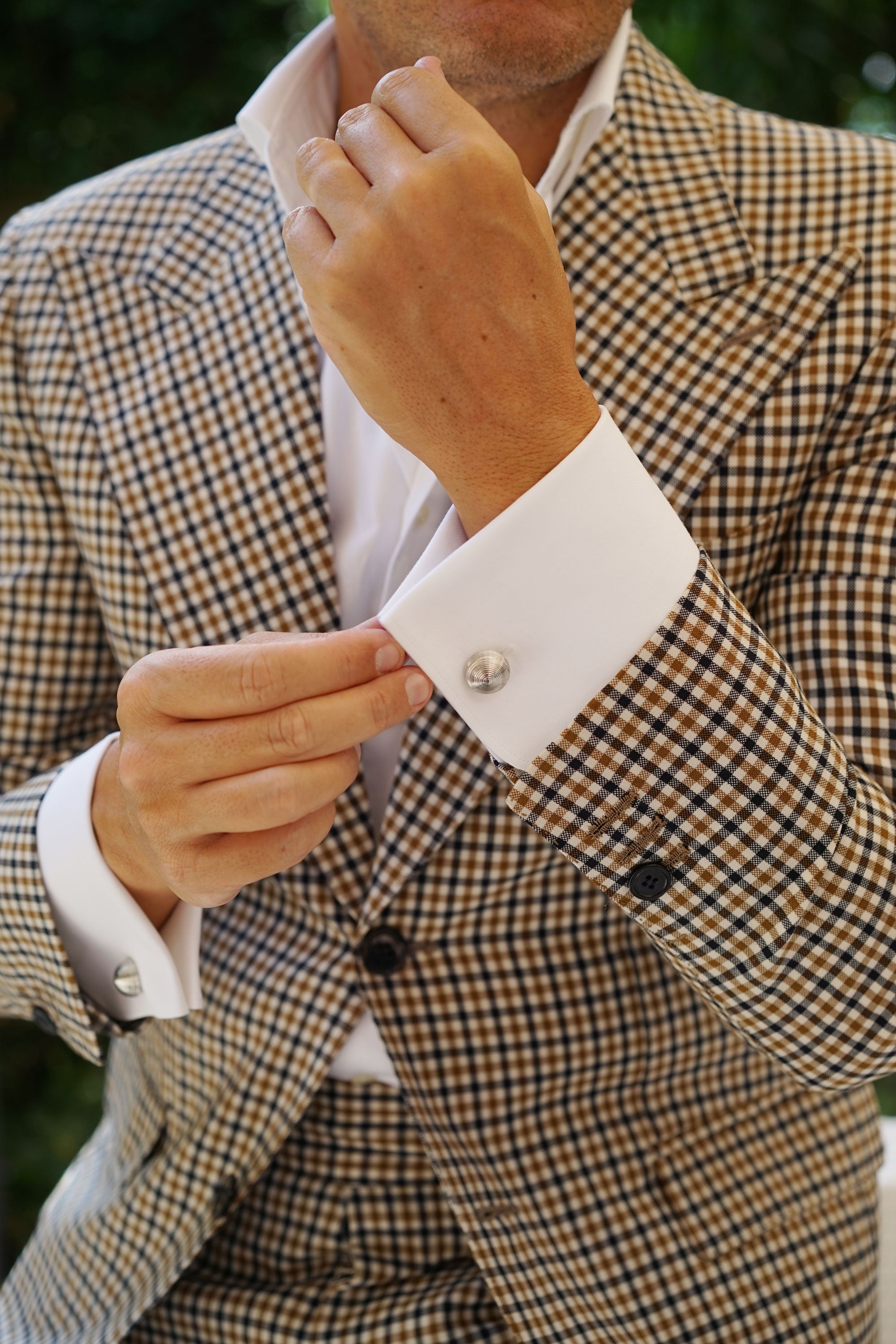 Silver Etched Cufflinks