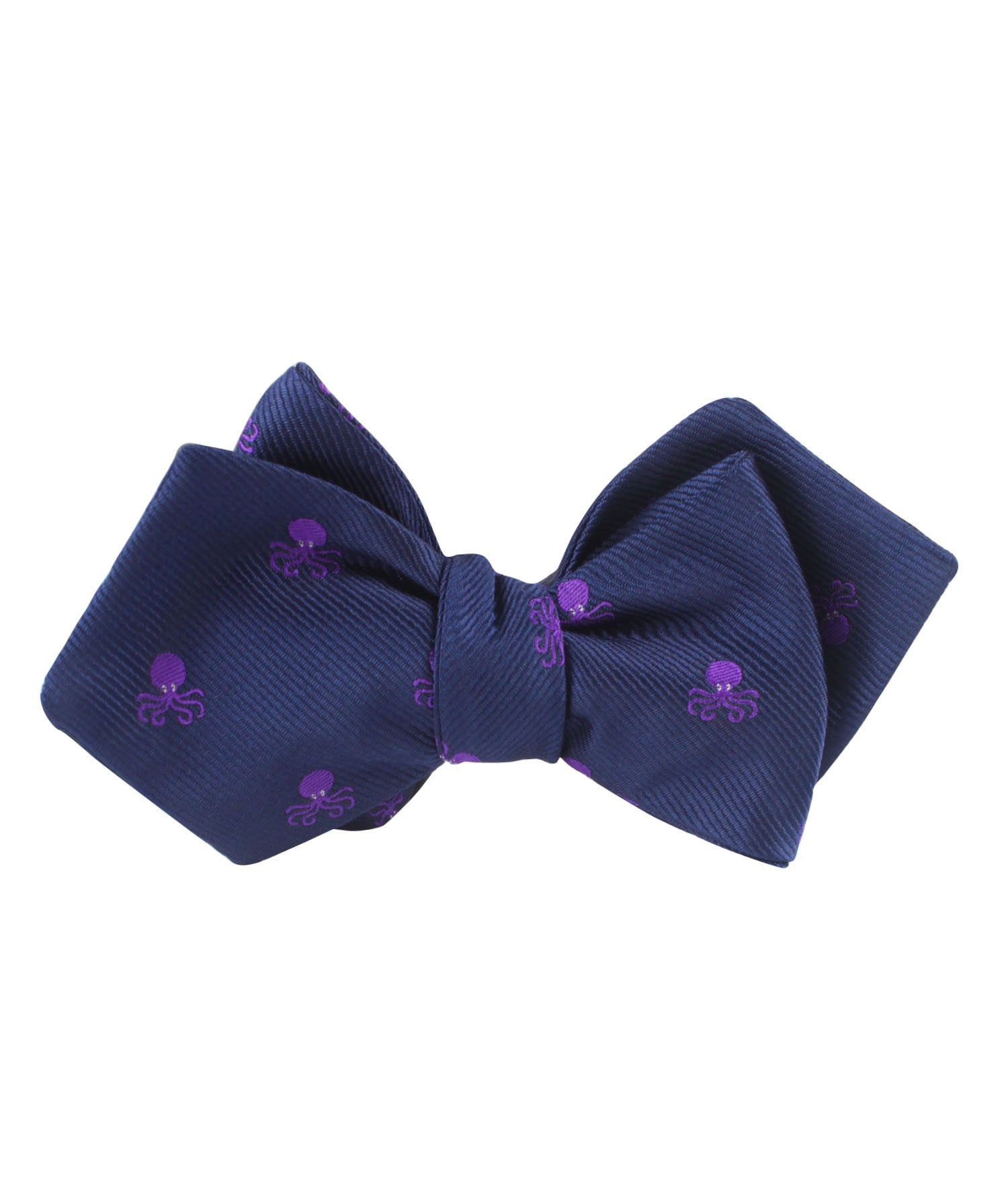 Purple Octopus Diamond Self Bow Tie