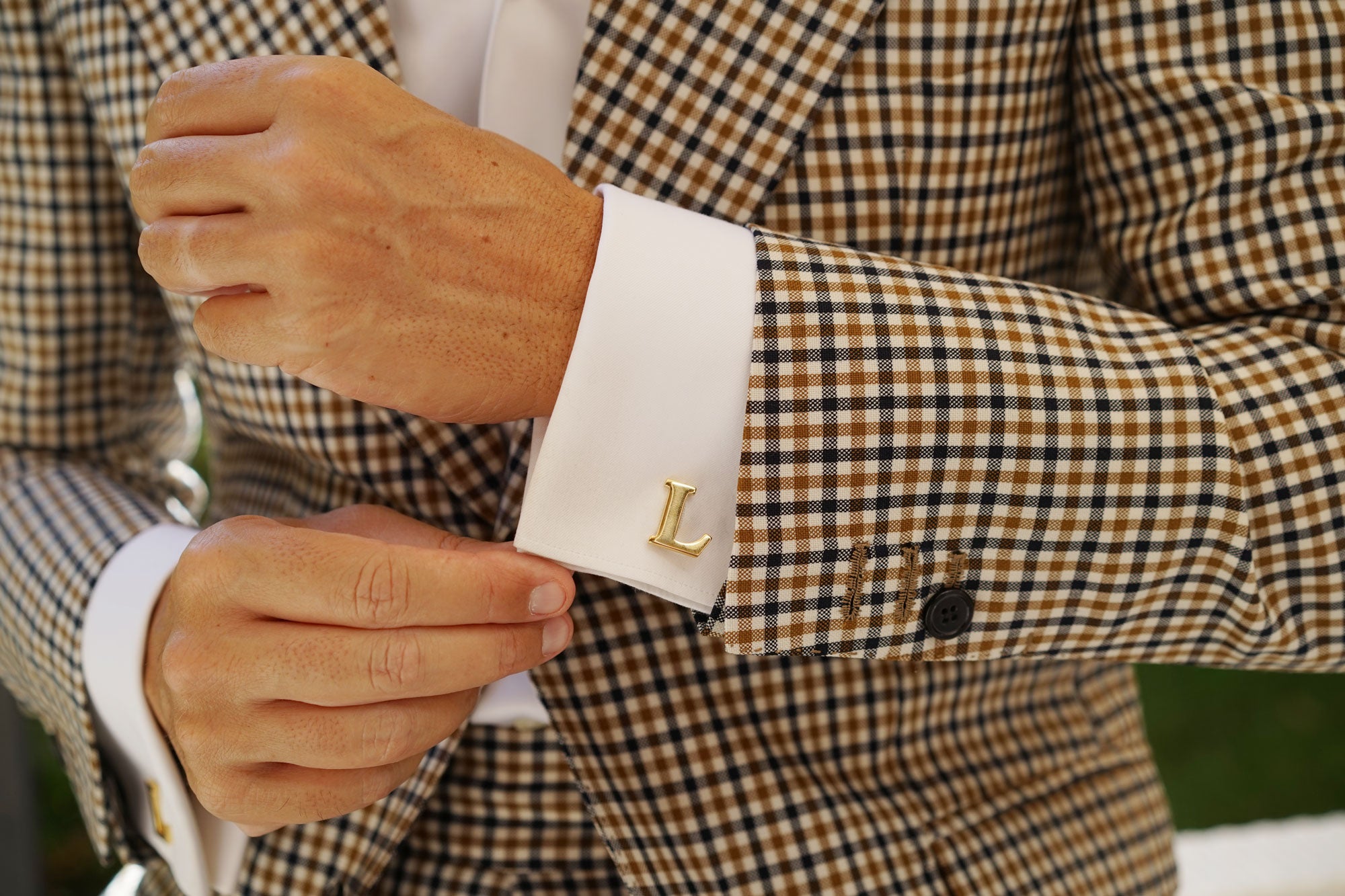 Letter L Gold Cufflinks