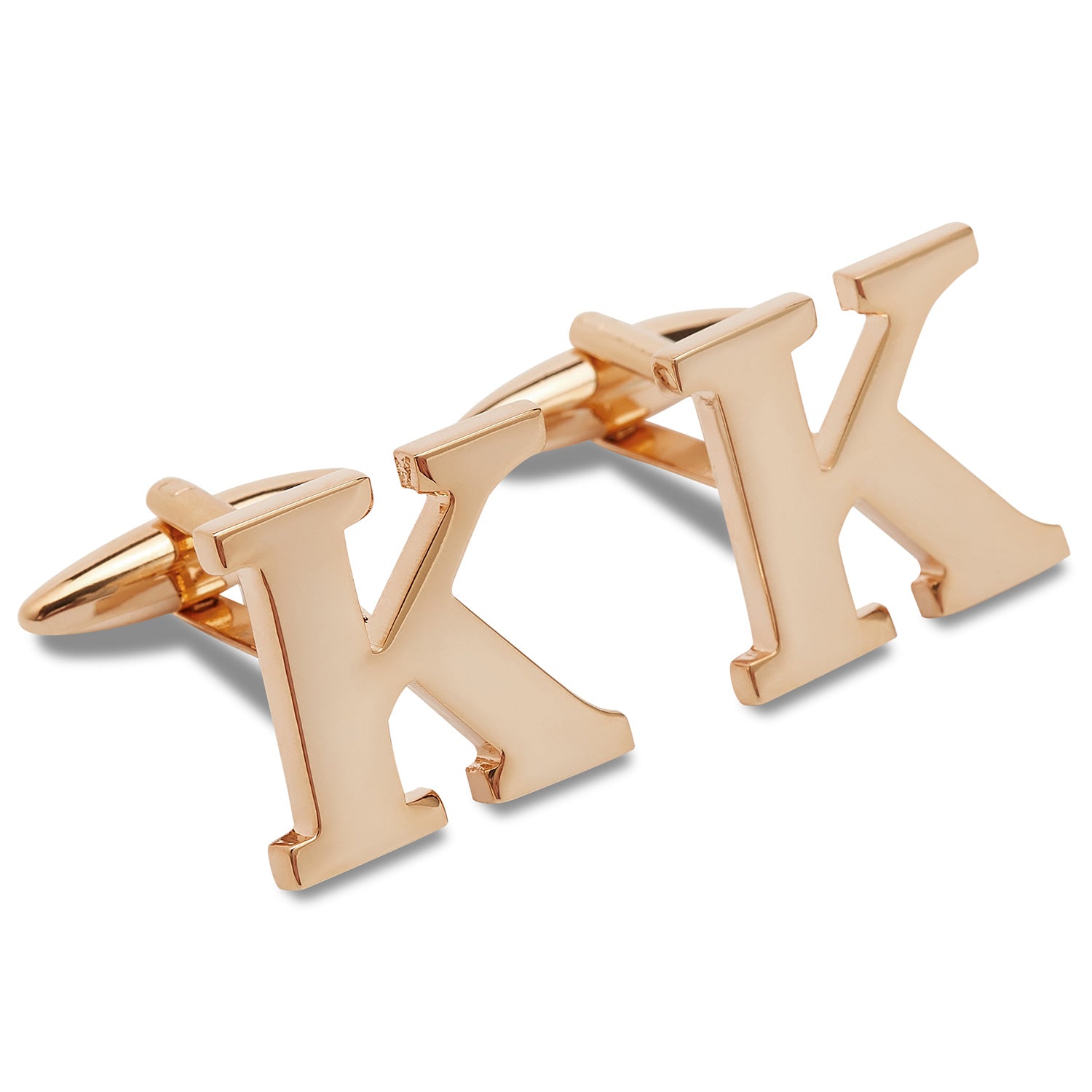 Rose Gold Letter K Cufflinks